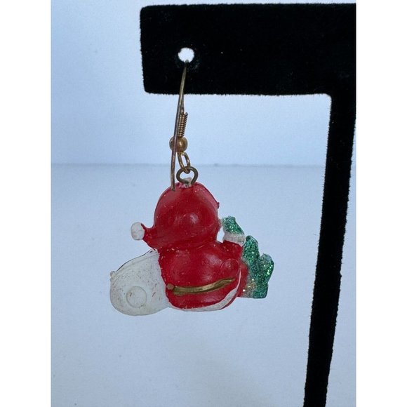 Santa Claus Christmas Earrings Small Holidays Fashion Jewelry 1 inch Dangle - Picture 4 of 5